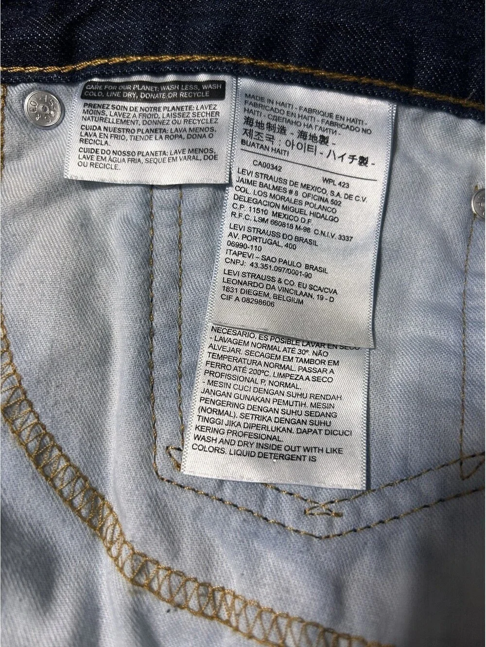 Levi’s 515 Mens 42x32 Denim Blue Medium Wash Jeans Stretch Straight Leg 5 Pocket